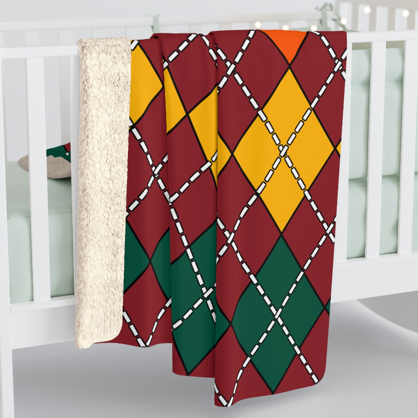 Sri Lanka Retro Argyle Blanket Throw