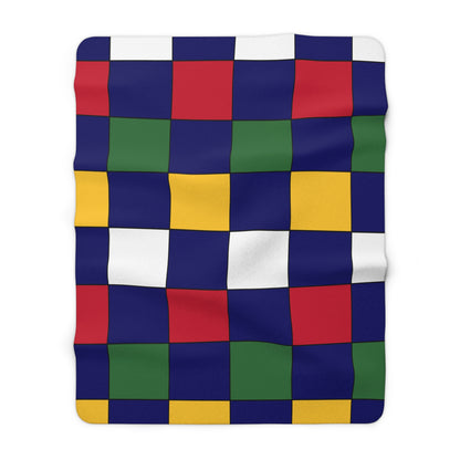 British Virgin Islands Retro Check Blanket Throw