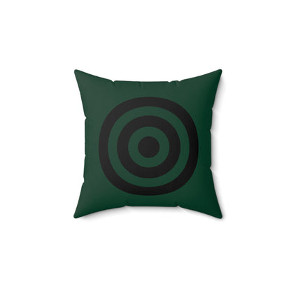 Dark Green, Black Retro Target Cushion Pillow