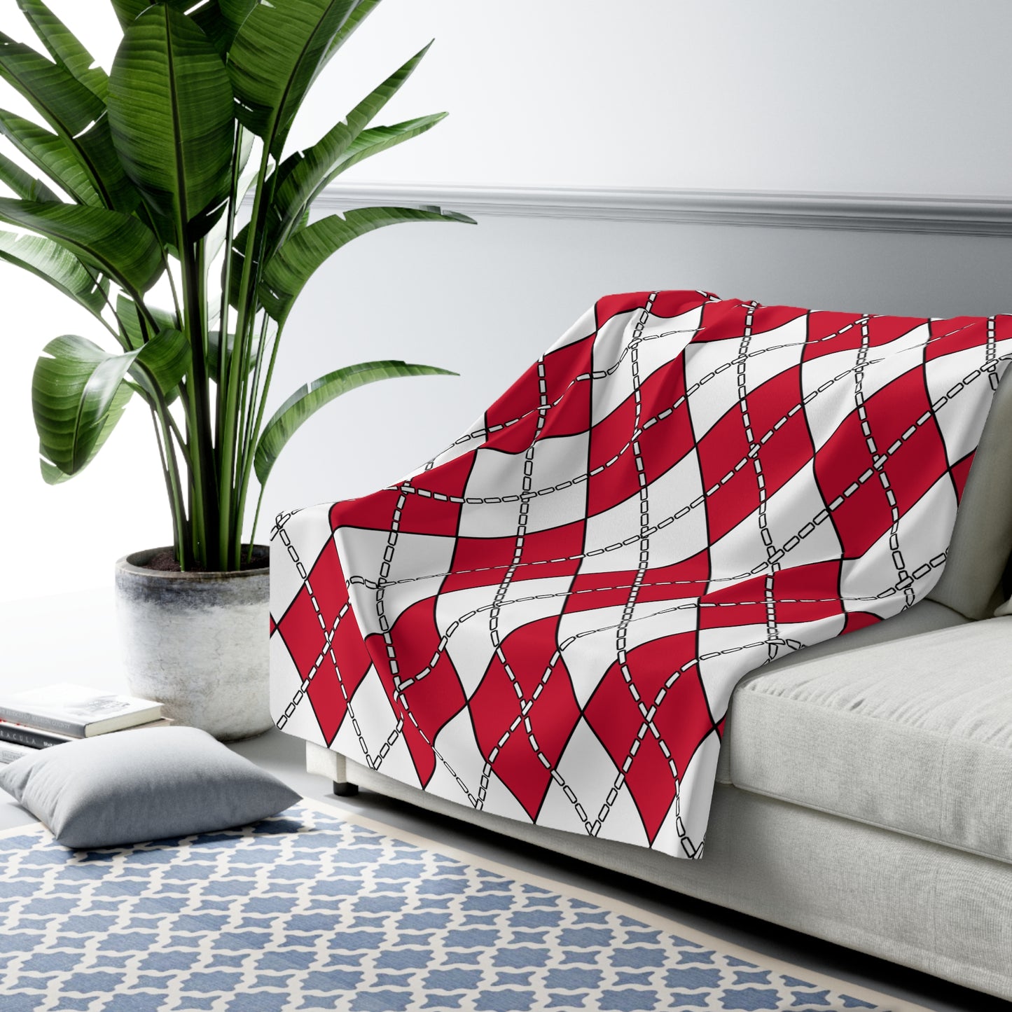 Greenland Retro Argyle Blanket Throw