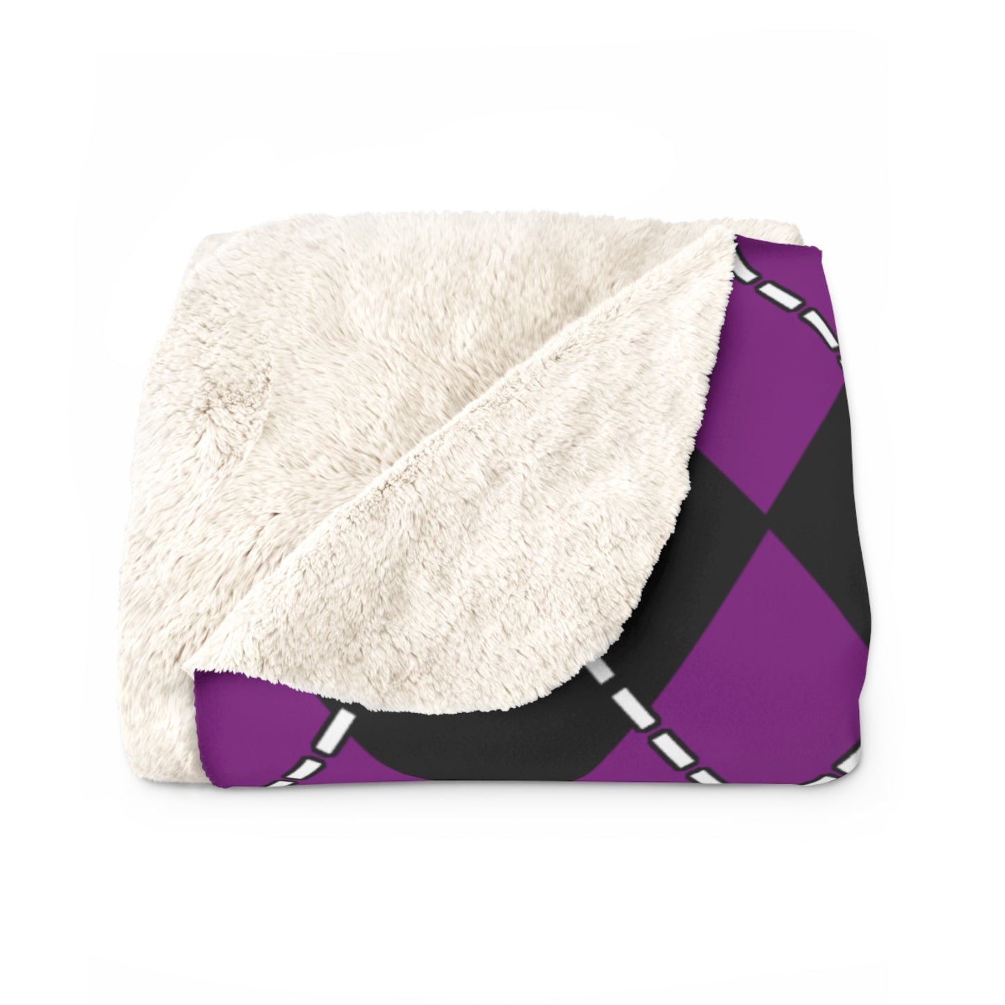 Purple, Black Retro Argyle Blanket Throw