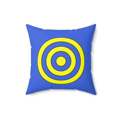 Royal Blue, Yellow Retro Target Cushion Pillow