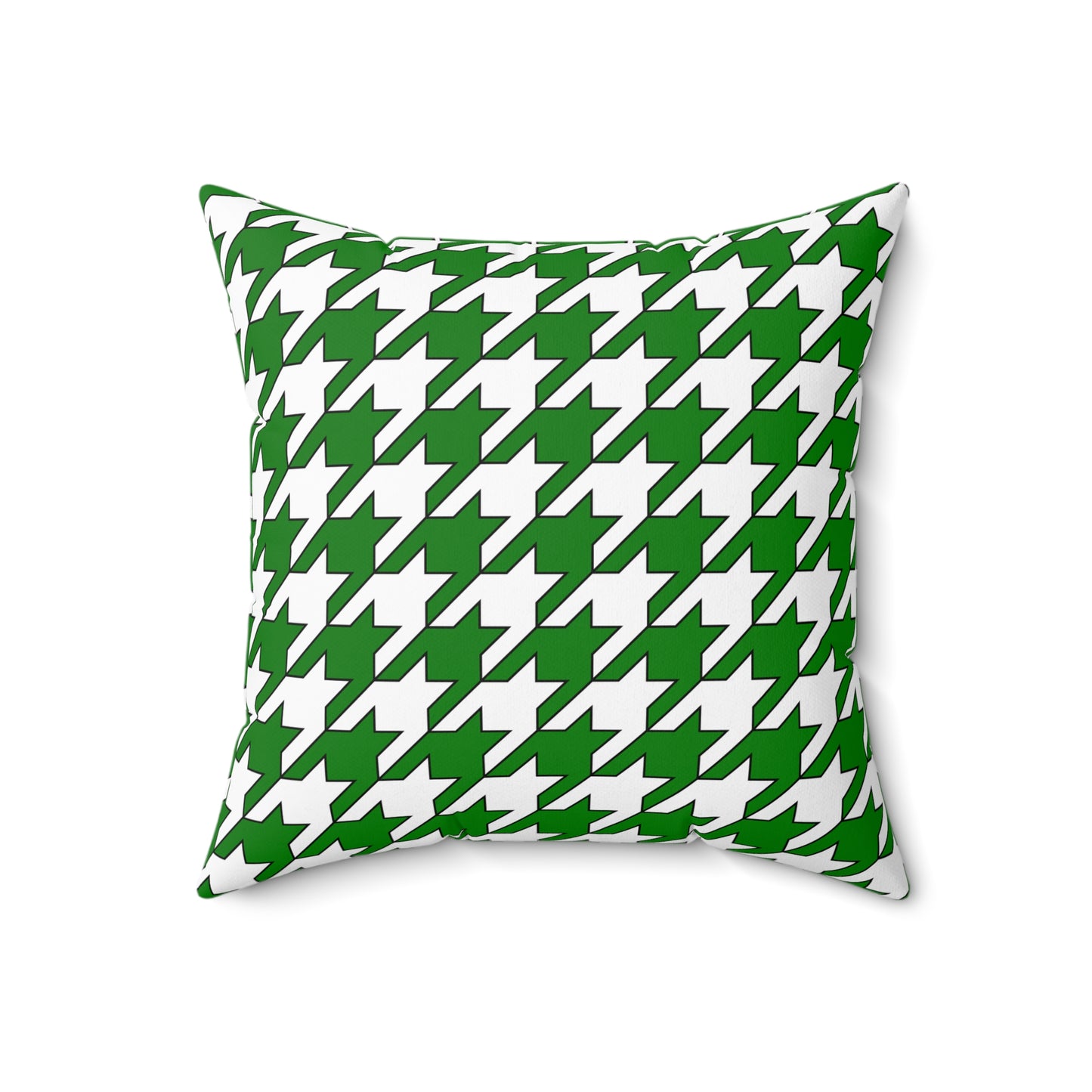 Green, White Retro Houndstooth Cushion Pillow
