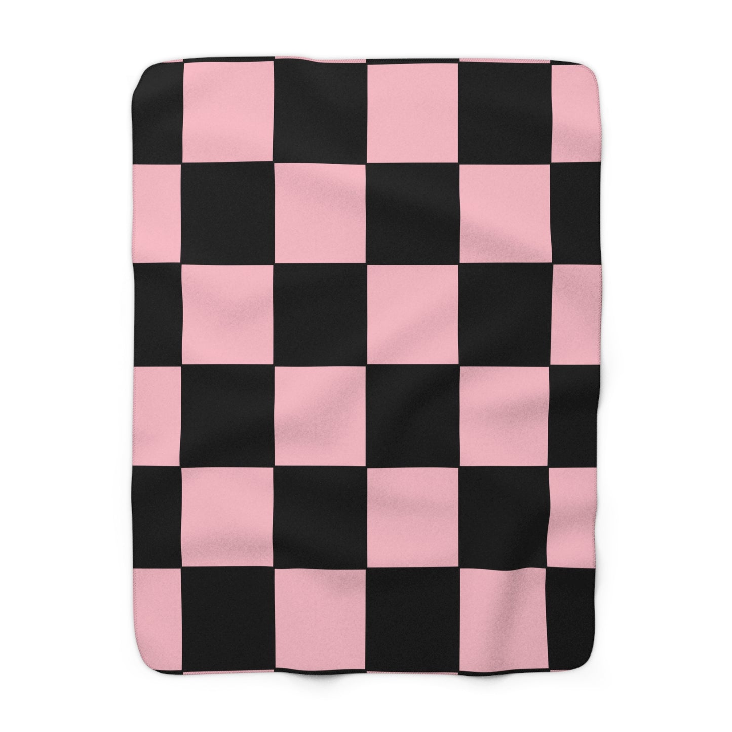 Pink, Black Retro Check Blanket Throw
