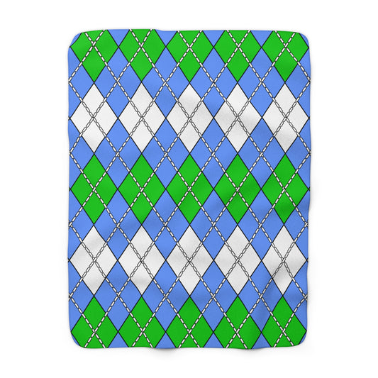 Djibouti Retro Argyle Blanket Throw