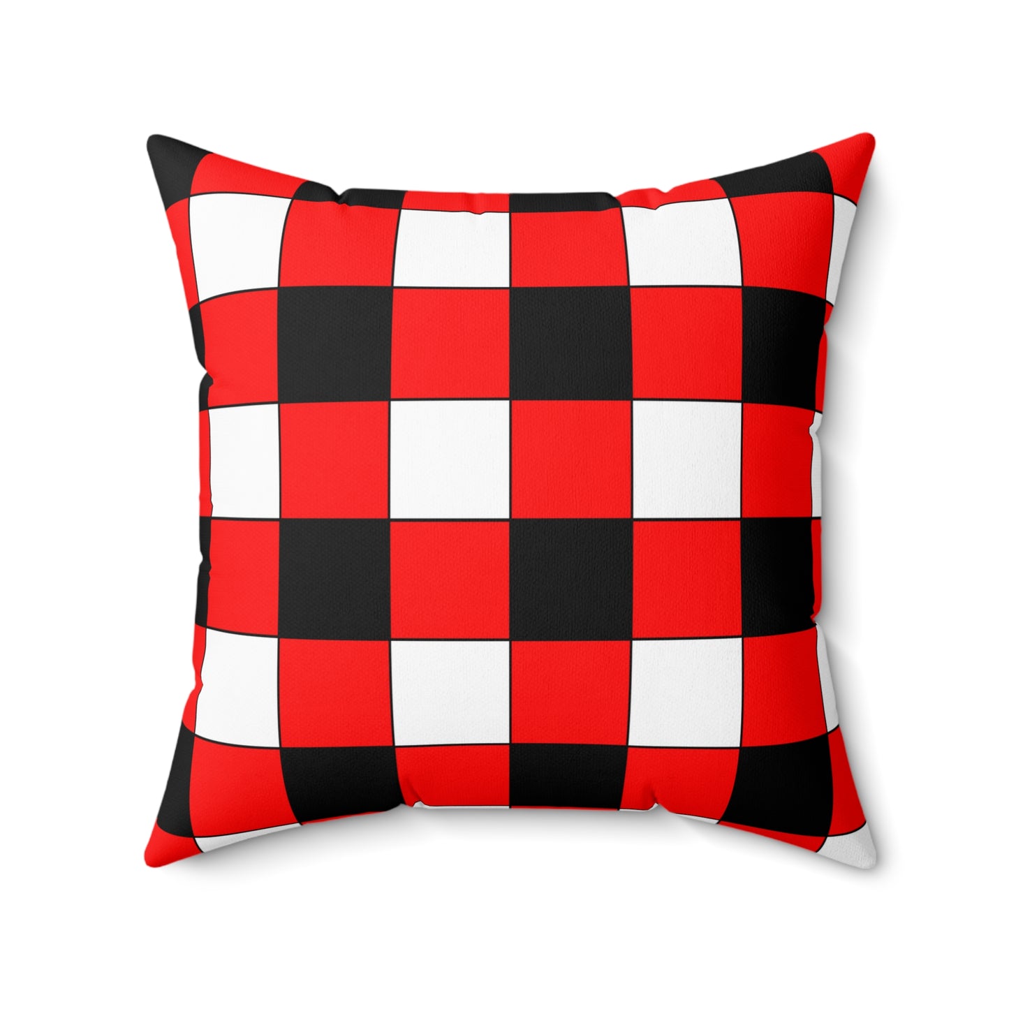 Red, Black, White Retro Check Cushion Pillow