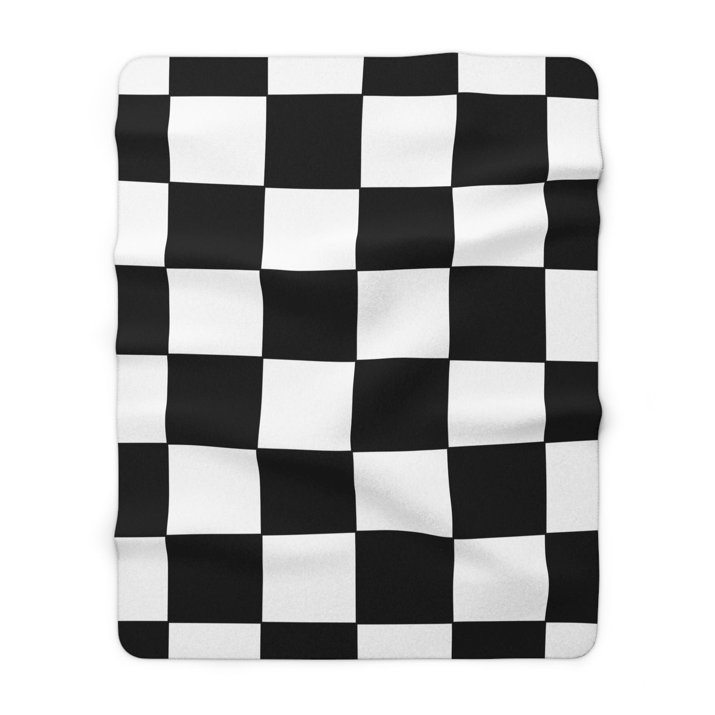 White, Black Retro Check Blanket Throw