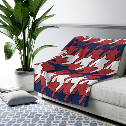 United States Minor Outlying Islands Retro Houndstooth Blanket Throw