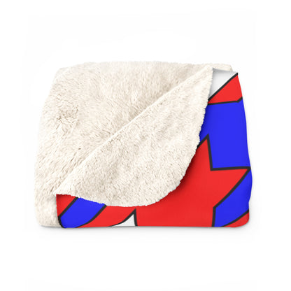 Red, White, Blue Retro Houndstooth Blanket Throw