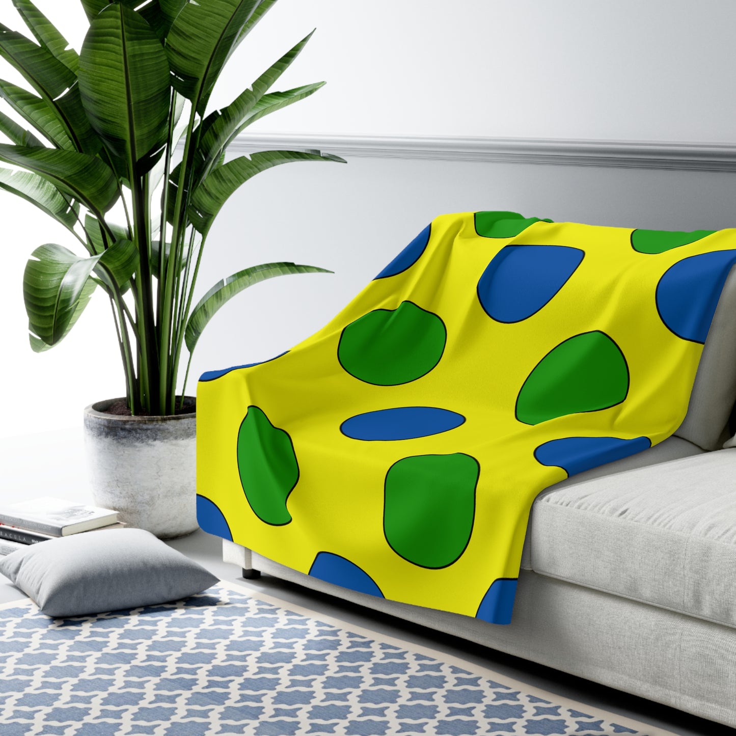 Saint Vincent And The Grenadines Retro Polka Dots Blanket Throw