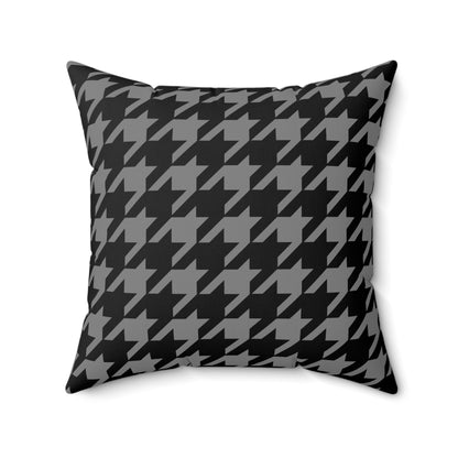Grey, Black Retro Houndstooth Cushion Pillow