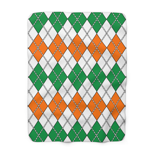 Ireland Retro Argyle Blanket Throw