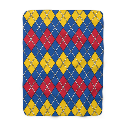 Aland Islands Retro Argyle Blanket Throw