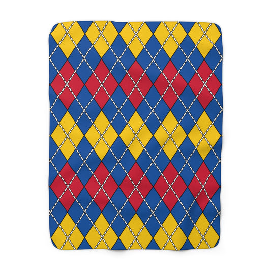 Aland Islands Retro Argyle Blanket Throw