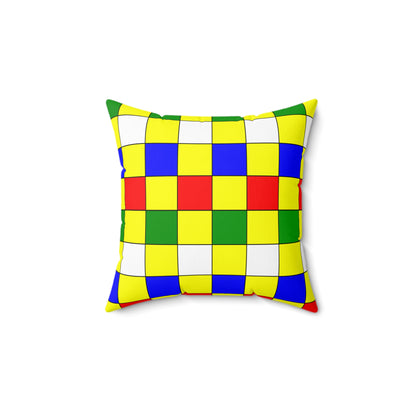 Central African Republic Retro Check Cushion Pillow