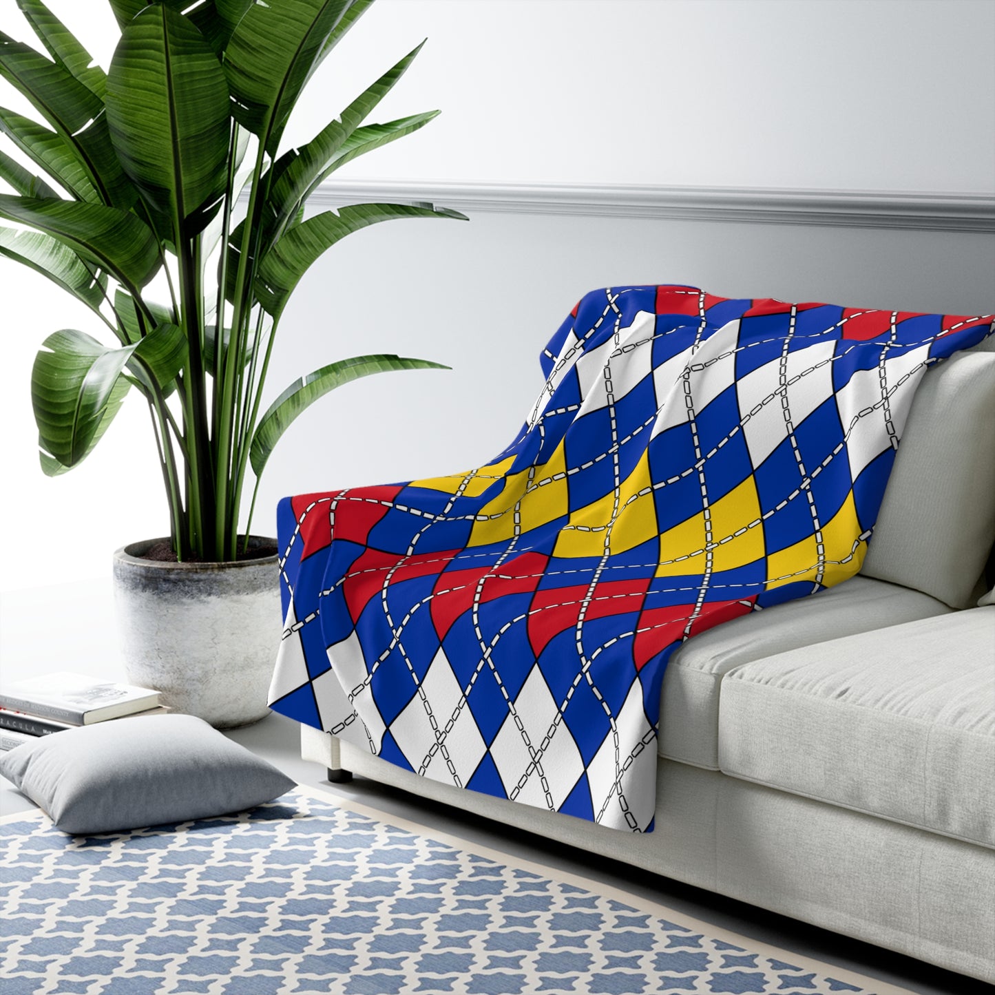 Philippines Retro Argyle Blanket Throw