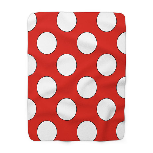 French Polynesia Retro Polka Dots Blanket Throw