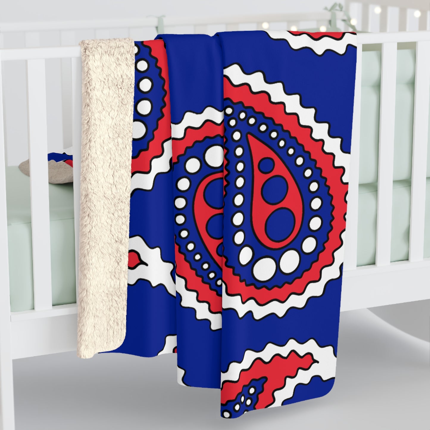 French Southern Territories Retro Paisley Blanket Throw