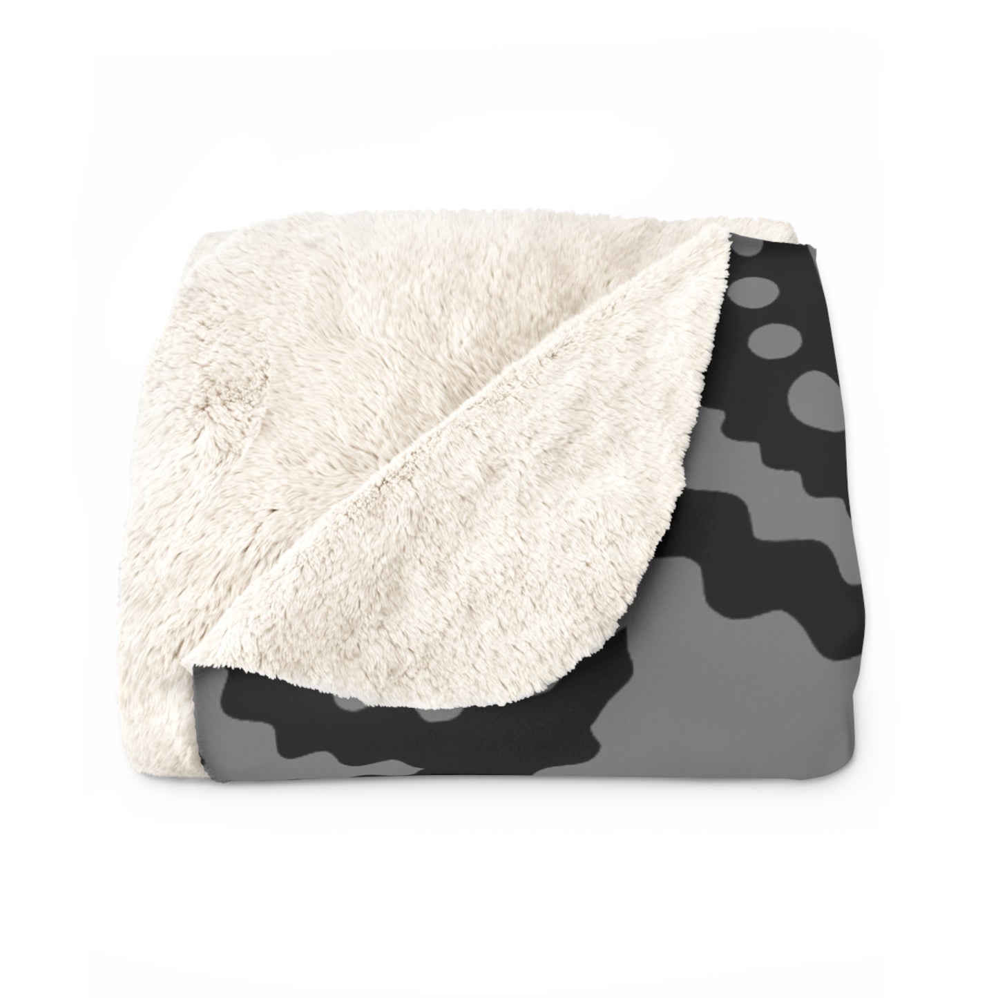 Grey, Black Retro Paisley Blanket Throw