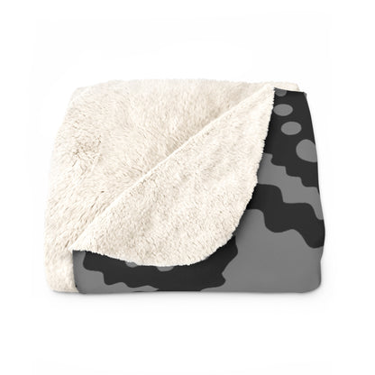 Grey, Black Retro Paisley Blanket Throw