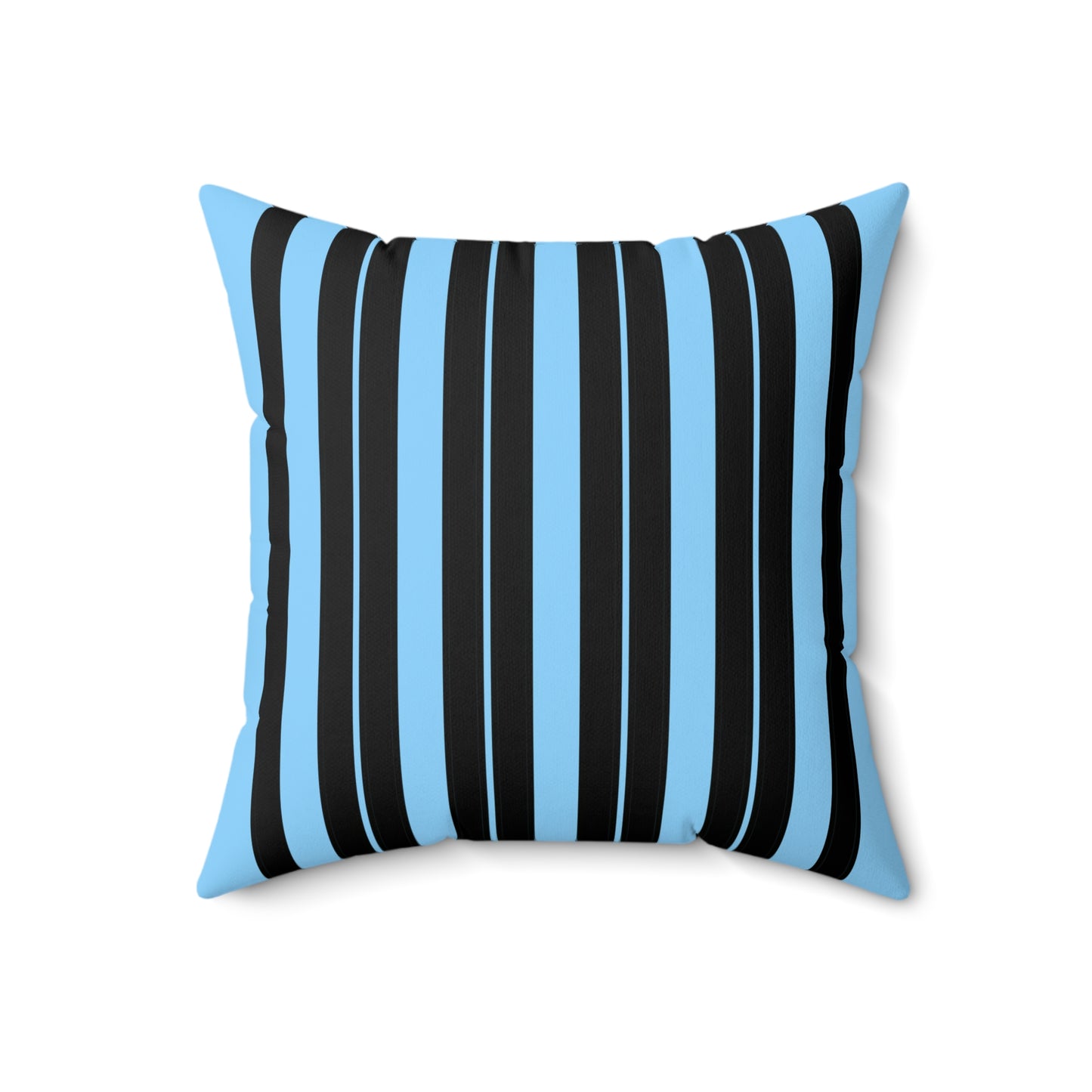 Light Blue, Black Retro Stripes Cushion Pillow