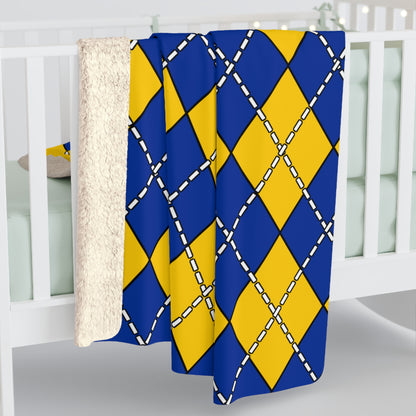 European Union Retro Argyle Blanket Throw