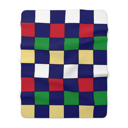Cayman Islands Retro Check Blanket Throw