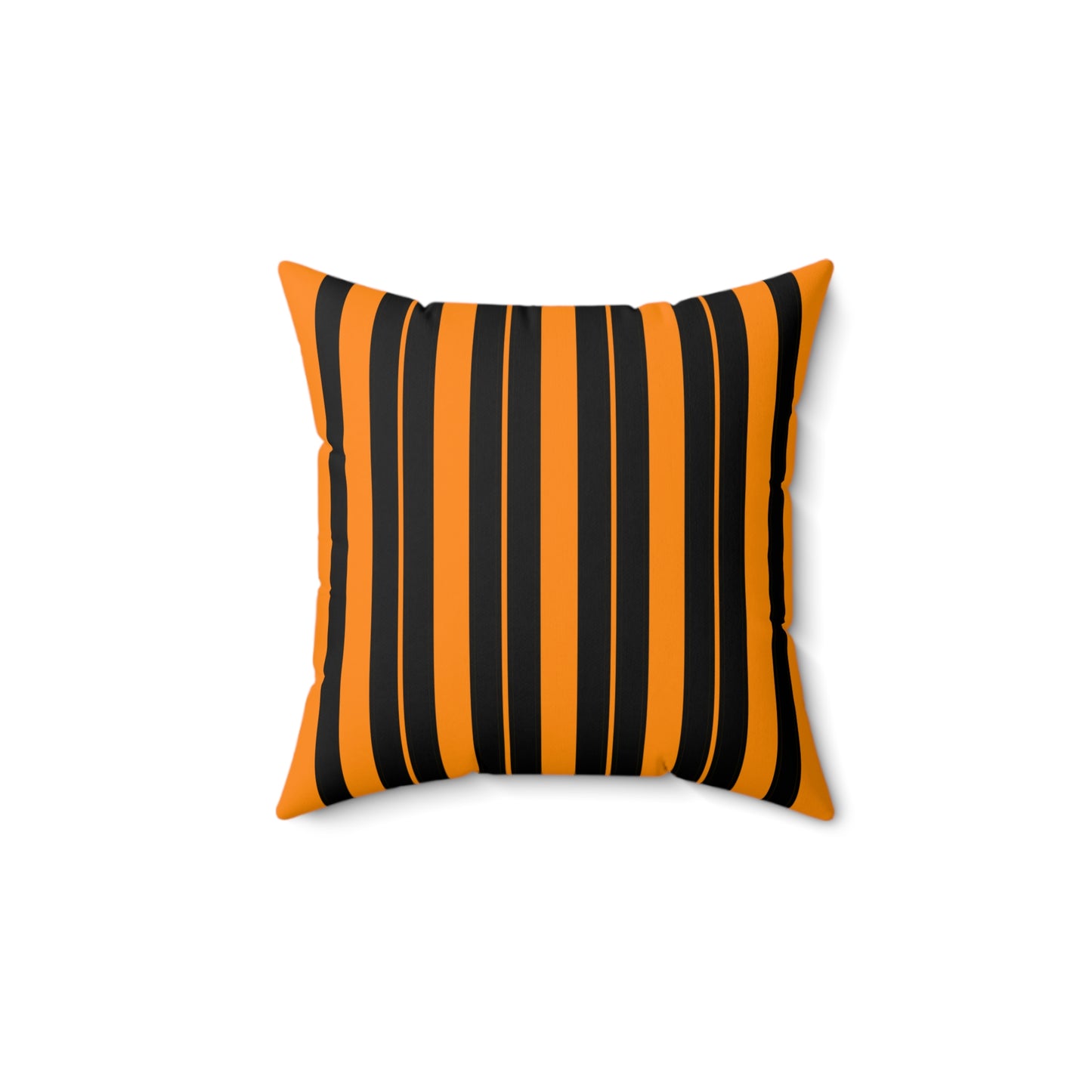 Dark Orange, Black Retro Stripes Cushion Pillow