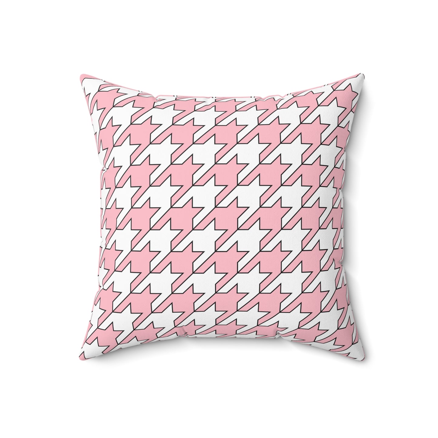 Pink, White Retro Houndstooth Cushion Pillow