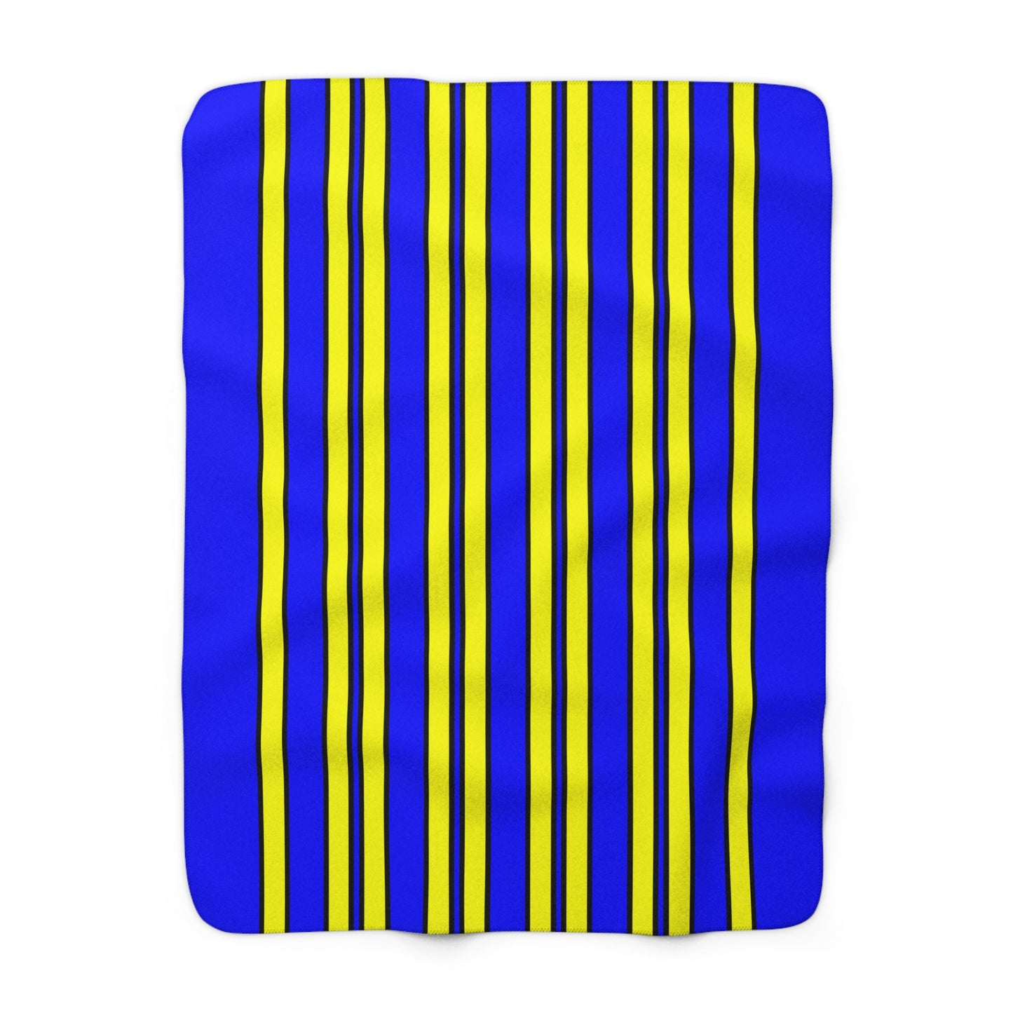 Blue, Yellow Retro Stripes Blanket Throw