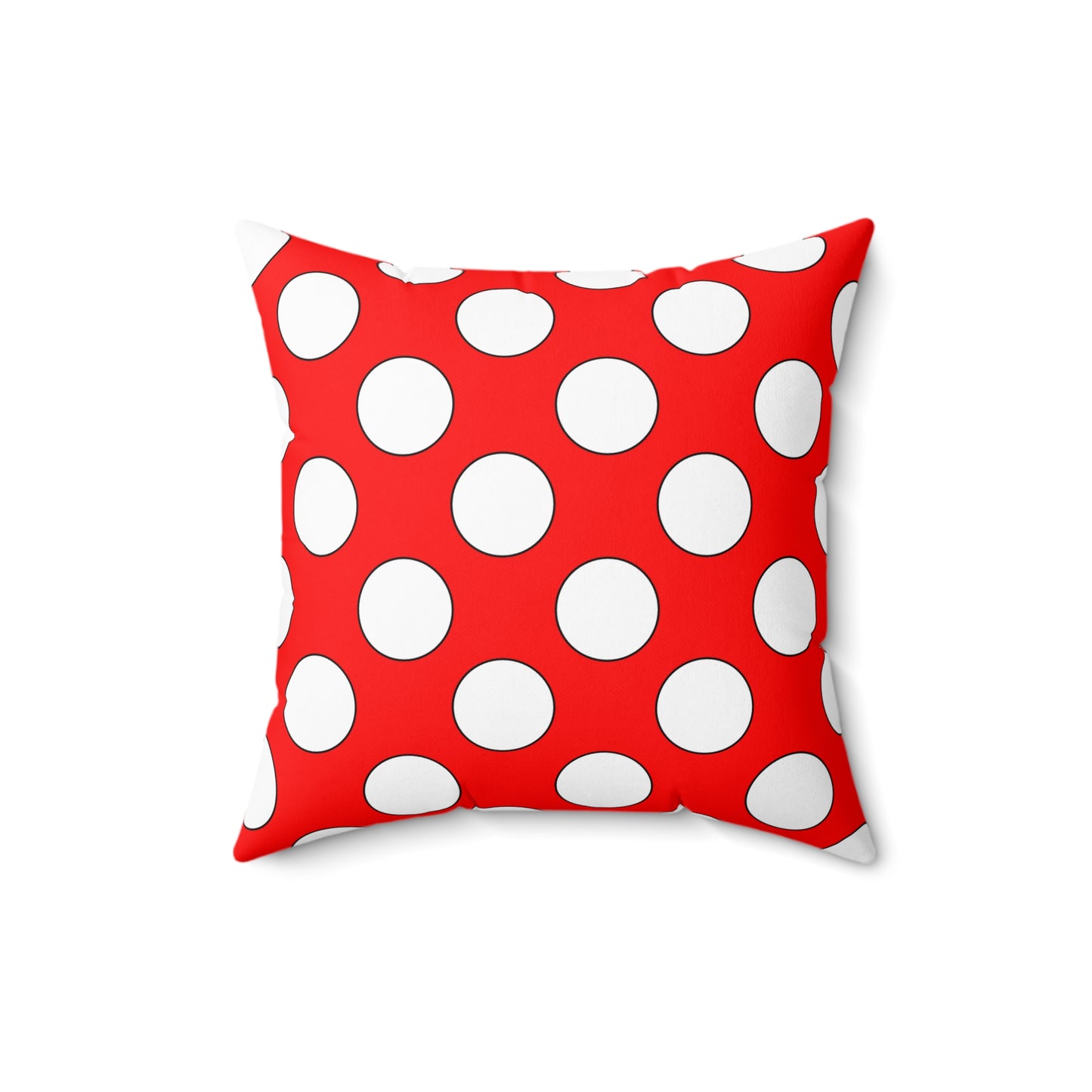 Red, White Retro Polka Dots Cushion Pillow