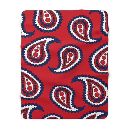 Lao Peoples Democratic Republic Retro Paisley Blanket Throw