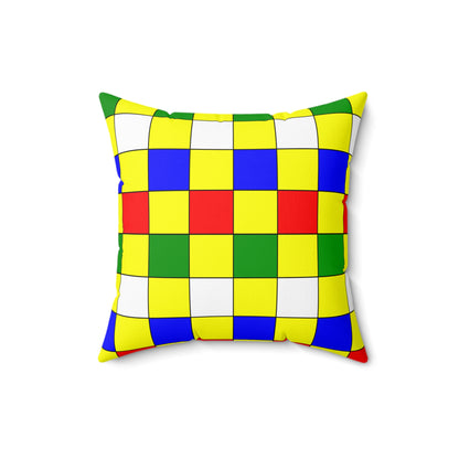 Central African Republic Retro Check Cushion Pillow