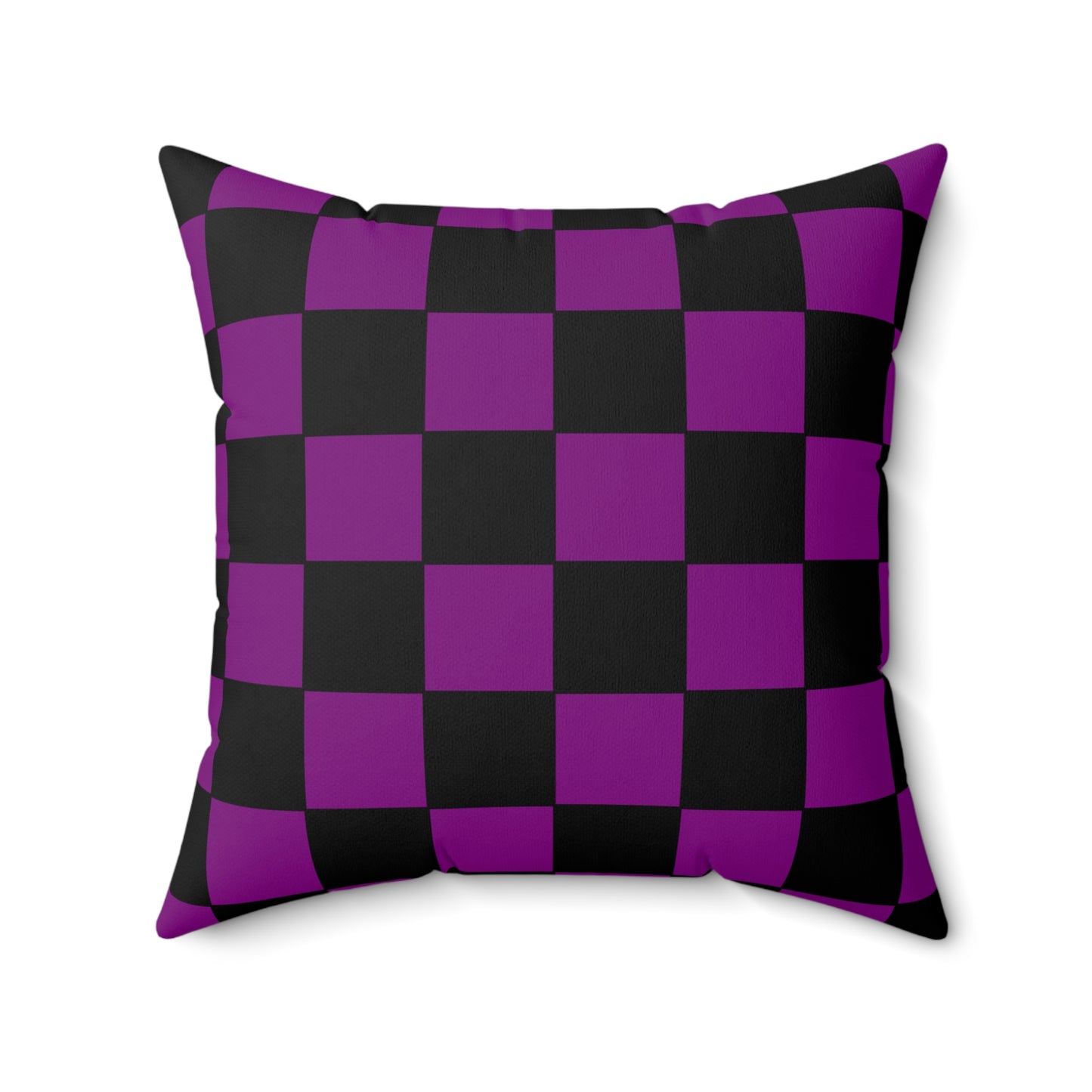 Purple, Black Retro Check Cushion Pillow