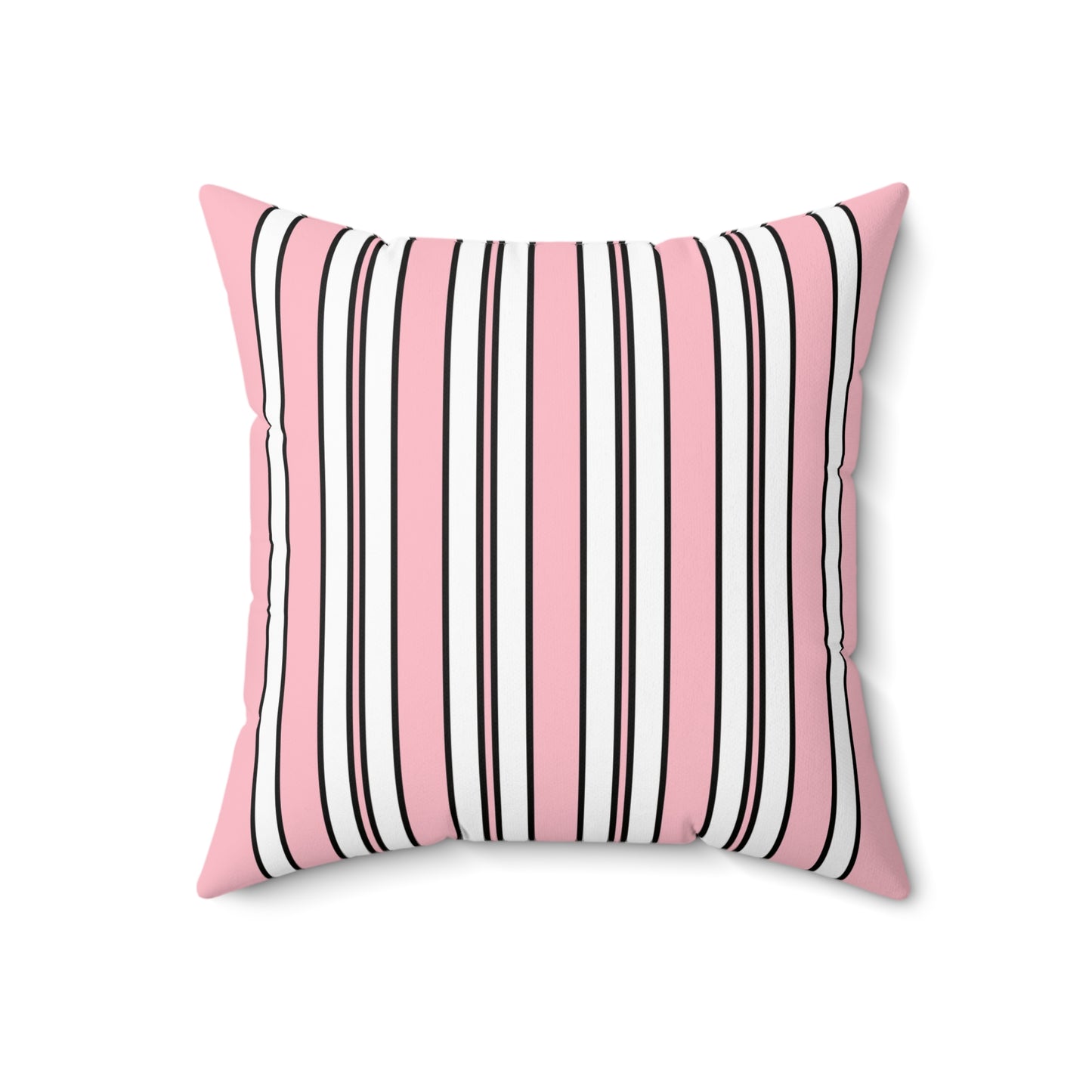 Pink, White Retro Stripes Cushion Pillow