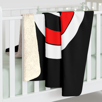 Black, White, Red Retro Target Blanket Throw