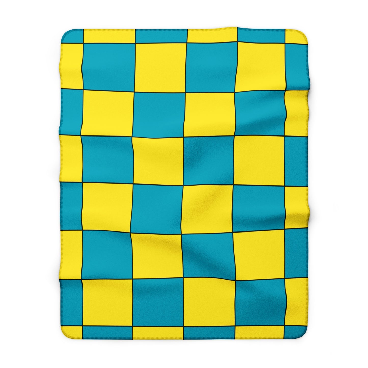 Kazakhstan Retro Check Blanket Throw