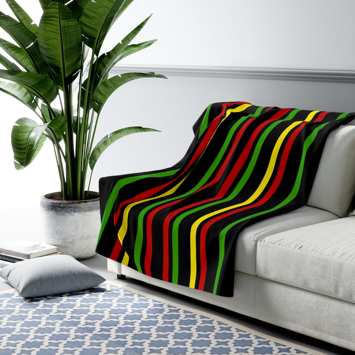 Saint Kitts And Nevis Retro Stripes Blanket Throw