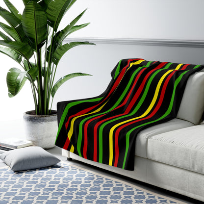 Saint Kitts And Nevis Retro Stripes Blanket Throw