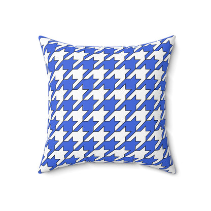 Royal Blue, White Retro Houndstooth Cushion Pillow