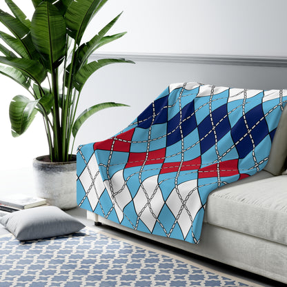 Fiji Retro Argyle Blanket Throw