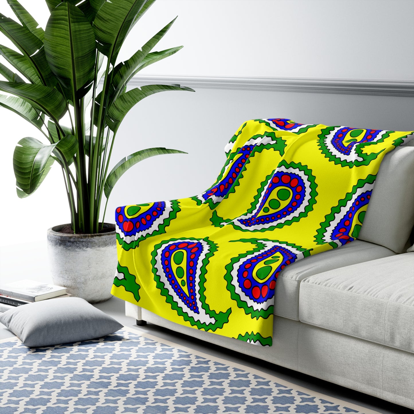 Central African Republic Retro Paisley Blanket Throw