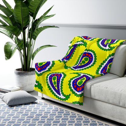 Central African Republic Retro Paisley Blanket Throw
