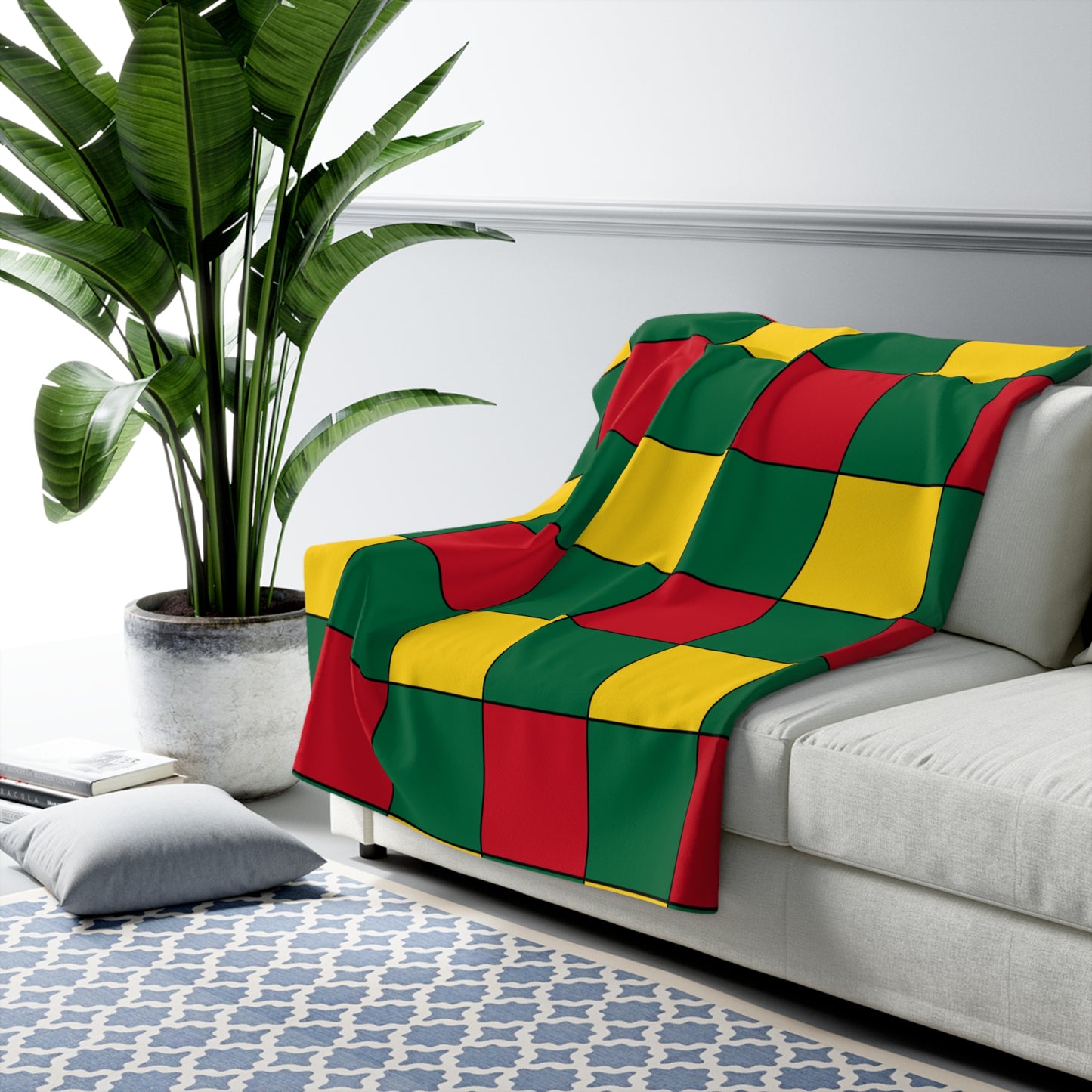 Ghana Retro Check Blanket Throw