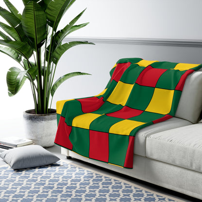 Ghana Retro Check Blanket Throw