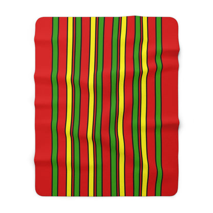 Burkina Faso Retro Stripes Blanket Throw