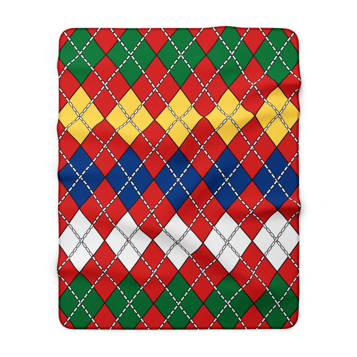 Seychelles Retro Argyle Blanket Throw