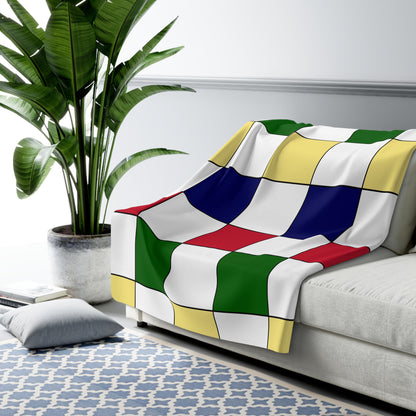 British Indian Ocean Territory Retro Check Blanket Throw
