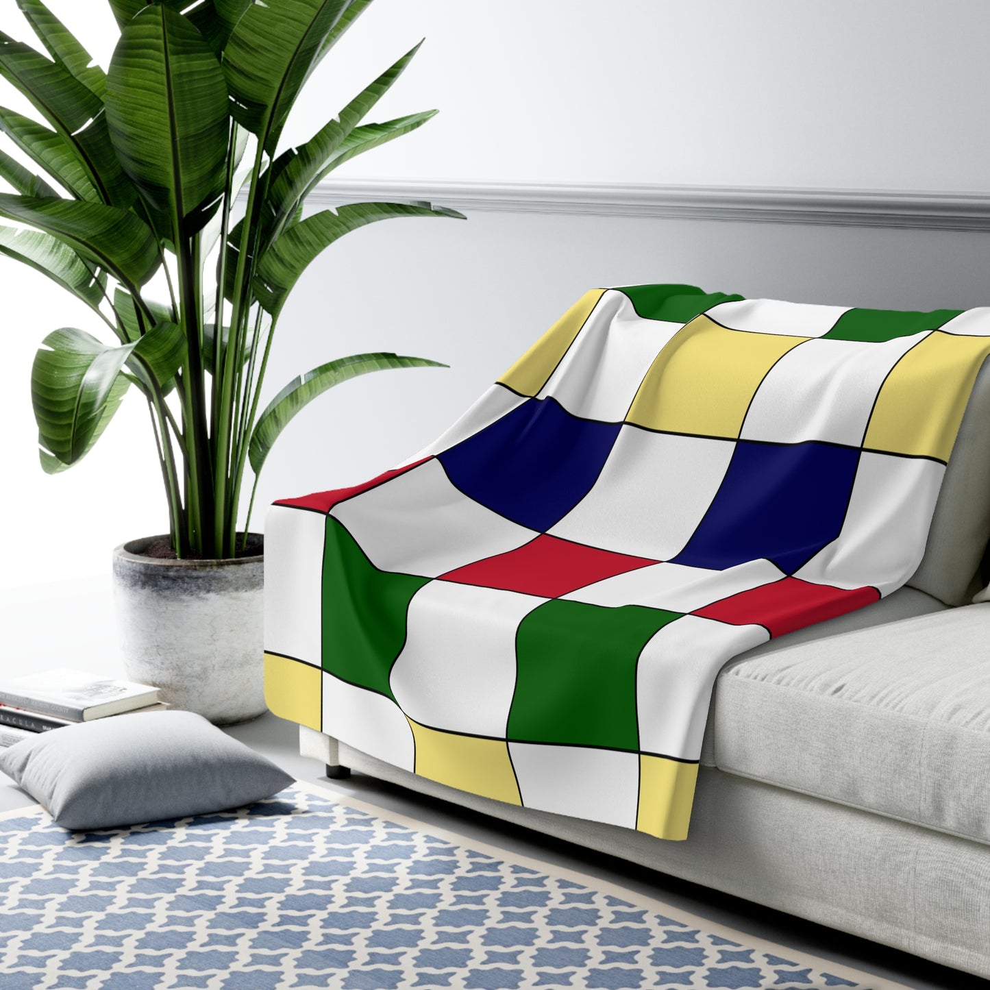 Diego Garcia Retro Check Blanket Throw