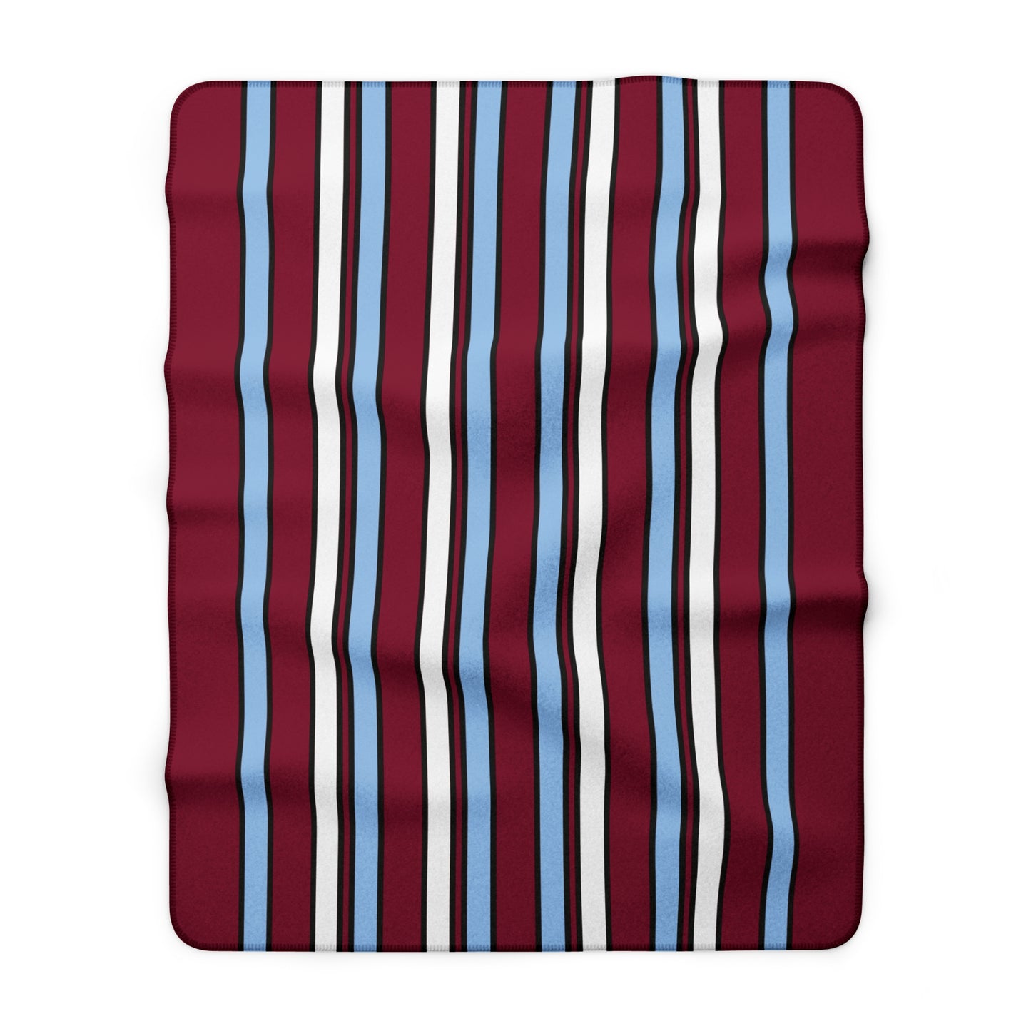Claret, Blue, White Retro Stripe Blanket Throw
